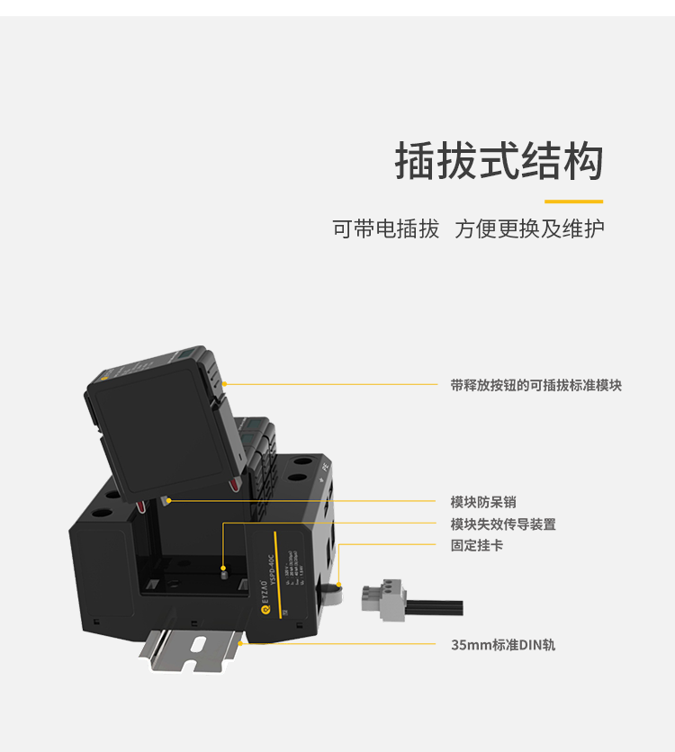 智慧路灯浪涌保护器设置方案-二级40ka防雷浪涌保护器